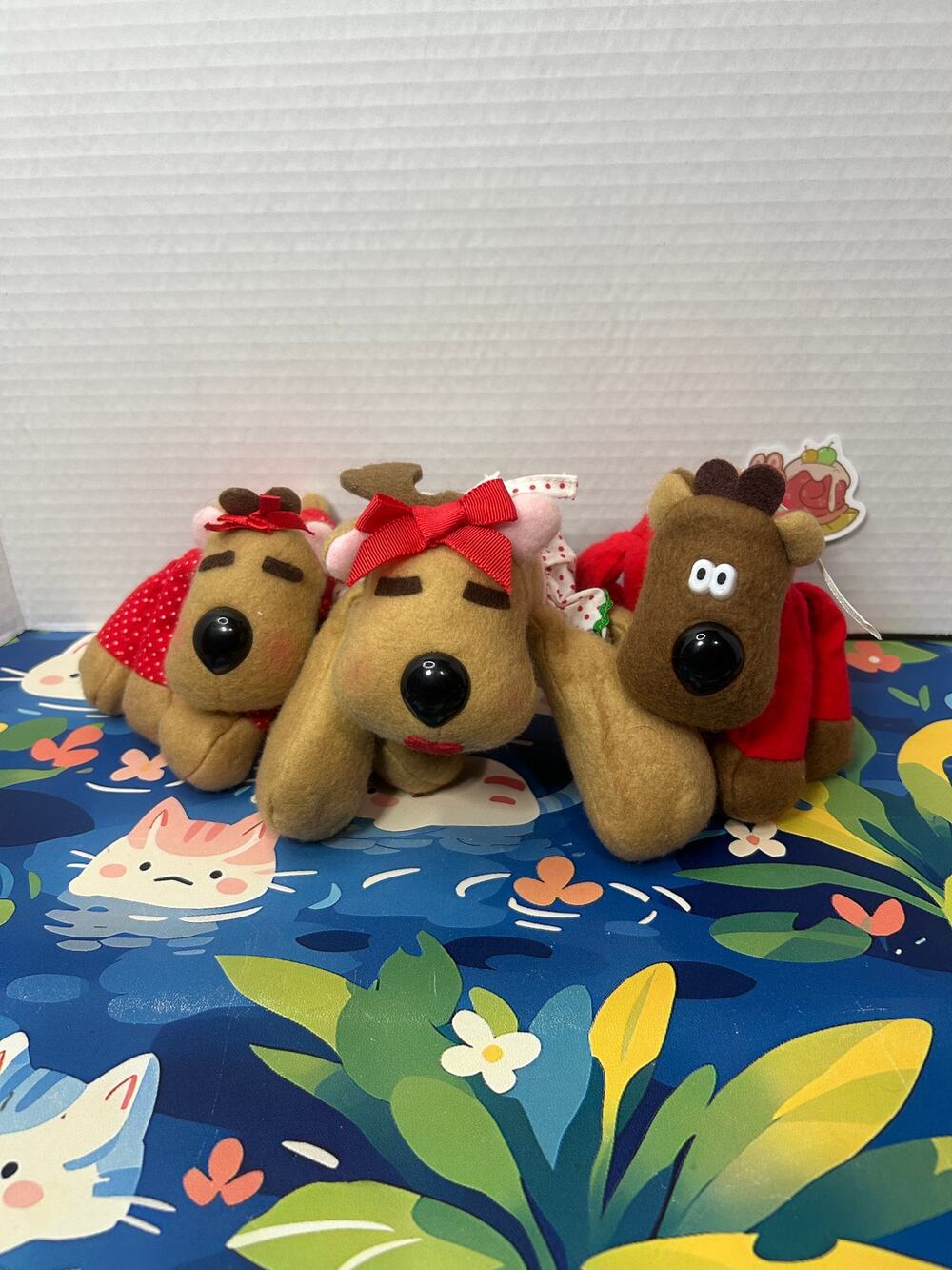 Vintage Rhonda Randy & Ramona Reindeer Hallmark Christmas Plush Lot of 3